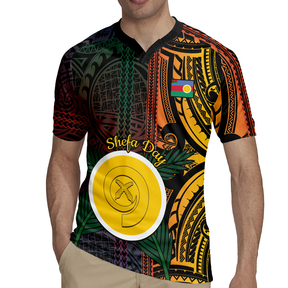 Personalised Shefa Day Rugby Jersey Happy June 18 Vanuatu Province LT14 - Polynesian Pride