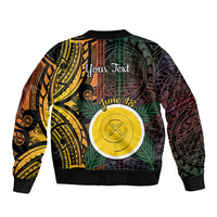 Personalised Shefa Day Sleeve Zip Bomber Jacket Happy June 18 Vanuatu Province LT14 - Polynesian Pride