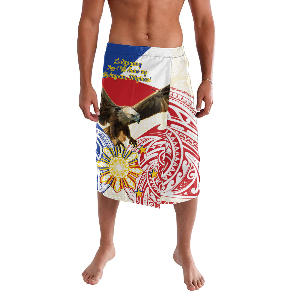 Philippines Independence Day Lavalava Pilipinas Eagle 126th Anniversary LT14 Blue - Polynesian Pride