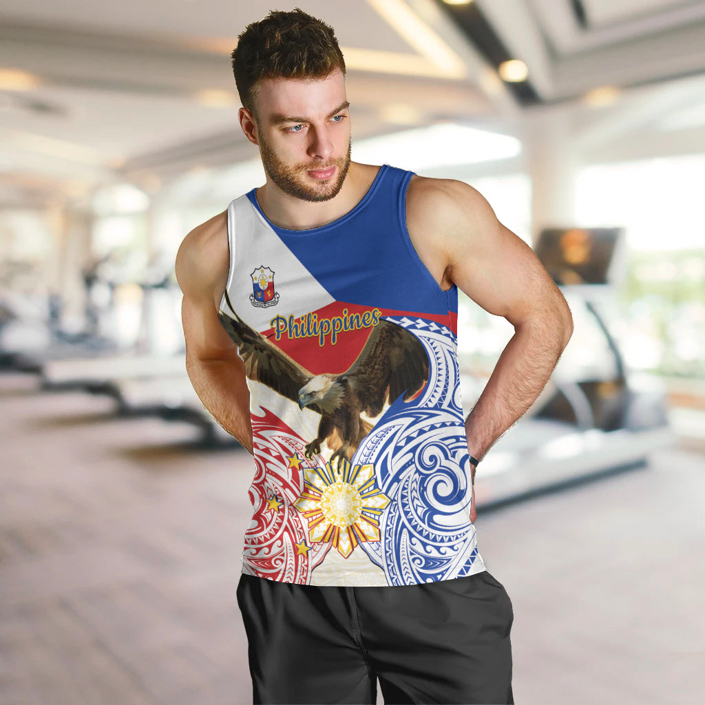 Philippines Independence Day Men Tank Top Pilipinas Eagle 126th Anniversary LT14 Blue - Polynesian Pride