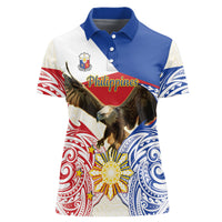 Philippines Independence Day Women Polo Shirt Pilipinas Eagle 126th Anniversary LT14 Female Blue - Polynesian Pride