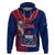 Custom Samoa Hoodie Ula Fala Mix Samoan Tribal Blue Version LT14 Pullover Hoodie Blue - Polynesian Pride