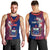 Personalised Samoa Men Tank Top Ula Fala Mix Samoan Tribal Blue Version LT14 - Polynesian Pride