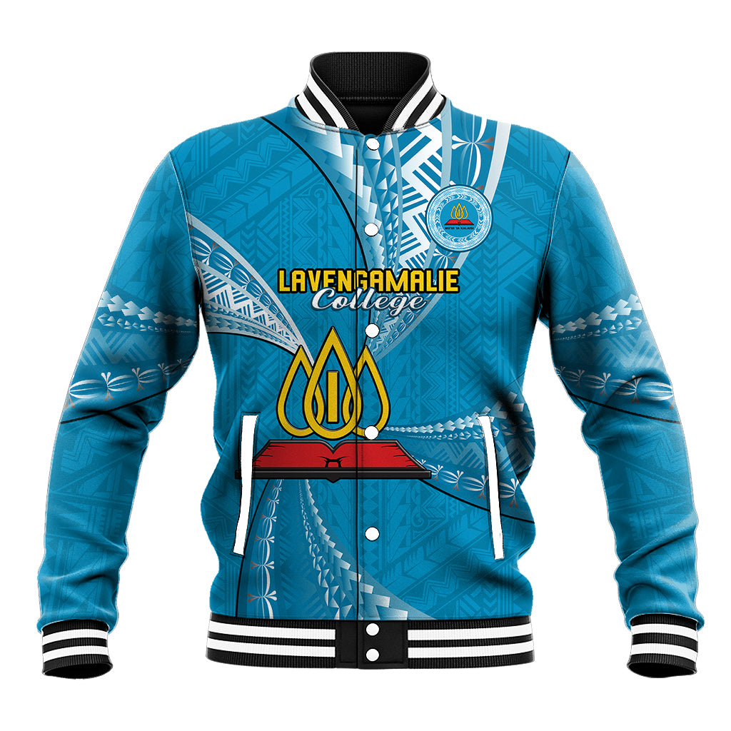 Personalised Tonga Lavengamalie College Baseball Jacket Tongan Ngatu Pattern LT14 Unisex Blue - Polynesian Pride