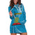 Personalised Tonga Lavengamalie College Hoodie Dress Tongan Ngatu Pattern LT14 Blue - Polynesian Pride