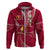 Custom Tonga Beulah College Hoodie Tongan Ngatu Pattern LT14 Zip Hoodie Maroon - Polynesian Pride