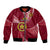 Personalised Tonga Eua High School Bomber Jacket Tongan Ngatu Pattern LT14 Unisex Maroon - Polynesian Pride