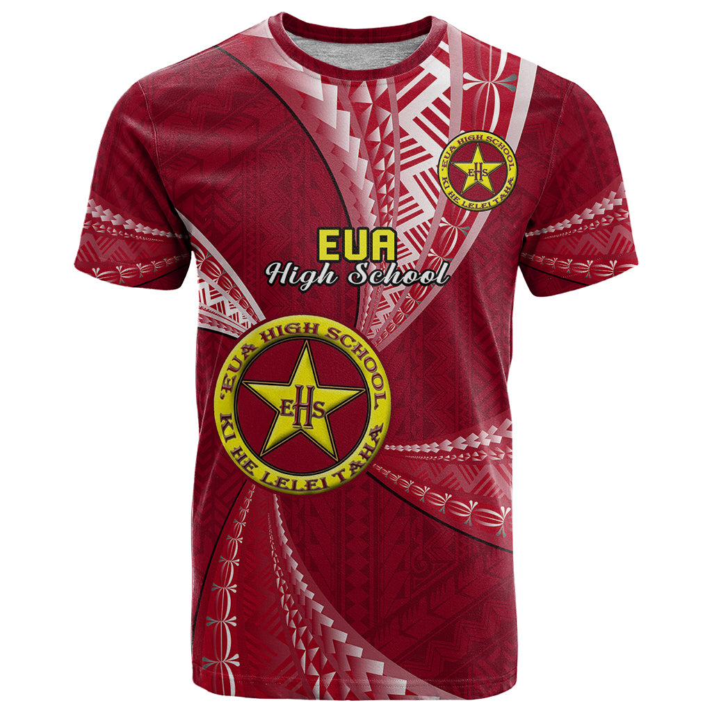 Custom Tonga Eua High School T Shirt Class Of Year Tongan Ngatu Pattern LT14 Maroon - Polynesian Pride