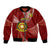 Personalised Tonga Vavau High School Bomber Jacket Tongan Ngatu Pattern LT14 Unisex Maroon - Polynesian Pride