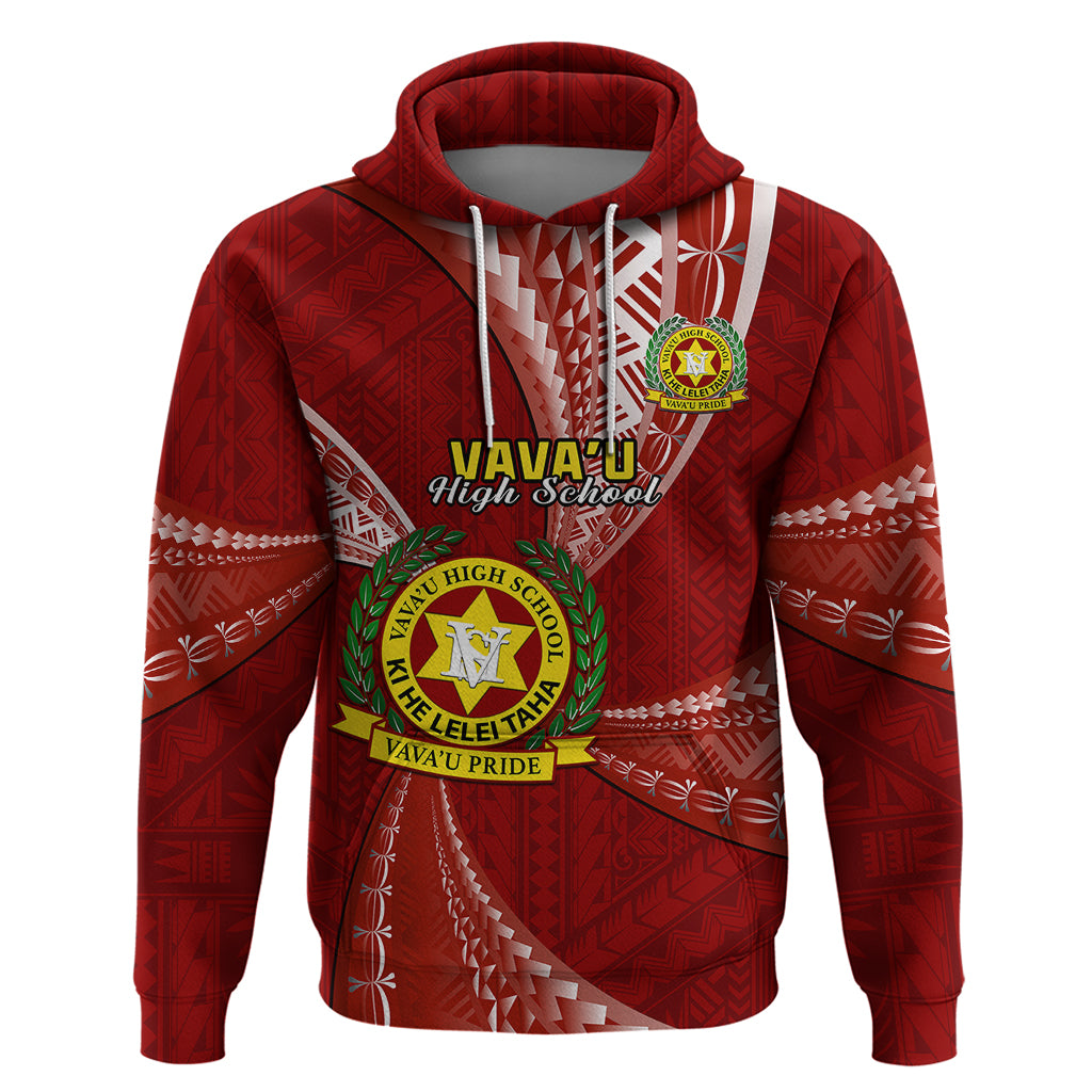 Custom Tonga Vavau High School Hoodie Tongan Ngatu Pattern LT14 Pullover Hoodie Maroon - Polynesian Pride