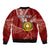 Personalised Tonga Vavau High School Sleeve Zip Bomber Jacket Tongan Ngatu Pattern LT14 - Polynesian Pride