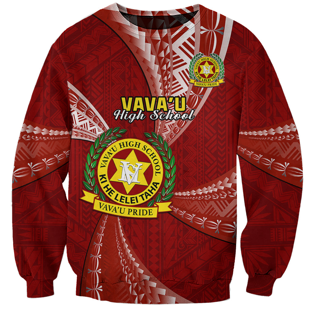 Personalised Tonga Vavau High School Sweatshirt Tongan Ngatu Pattern LT14 Unisex Maroon - Polynesian Pride