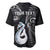 Personalised New Zealand Baseball Jersey Aotearoa Silver Fern With Manaia Maori Unique Black LT14 - Polynesian Pride