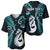 Personalised New Zealand Baseball Jersey Aotearoa Silver Fern With Manaia Maori Unique Turquoise LT14 - Polynesian Pride