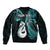 Personalised New Zealand Bomber Jacket Aotearoa Silver Fern With Manaia Maori Unique Turquoise LT14 - Polynesian Pride