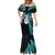 Personalised New Zealand Mermaid Dress Aotearoa Silver Fern With Manaia Maori Unique Turquoise LT14 - Polynesian Pride