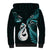 Personalised New Zealand Sherpa Hoodie Aotearoa Silver Fern With Manaia Maori Unique Turquoise LT14 - Polynesian Pride