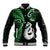 Personalised New Zealand Baseball Jacket Aotearoa Silver Fern With Manaia Maori Unique Green LT14 Unisex Green - Polynesian Pride