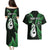 Personalised New Zealand Couples Puletasi Dress and Hawaiian Shirt Aotearoa Silver Fern With Manaia Maori Unique Green LT14 - Polynesian Pride