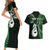 Personalised New Zealand Couples Short Sleeve Bodycon Dress and Hawaiian Shirt Aotearoa Silver Fern With Manaia Maori Unique Green LT14 - Polynesian Pride