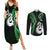 Personalised New Zealand Couples Summer Maxi Dress and Long Sleeve Button Shirts Aotearoa Silver Fern With Manaia Maori Unique Green LT14 Green - Polynesian Pride