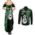 Personalised New Zealand Couples Summer Maxi Dress and Long Sleeve Button Shirts Aotearoa Silver Fern With Manaia Maori Unique Green LT14 - Polynesian Pride