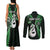 Personalised New Zealand Couples Matching Tank Maxi Dress and Long Sleeve Button Shirts Aotearoa Silver Fern With Manaia Maori Unique Green LT14 - Polynesian Pride