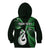 Personalised New Zealand Kid Hoodie Aotearoa Silver Fern With Manaia Maori Unique Green LT14 - Polynesian Pride