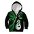 Personalised New Zealand Kid Hoodie Aotearoa Silver Fern With Manaia Maori Unique Green LT14 Zip Hoodie Green - Polynesian Pride