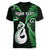 Personalised New Zealand Women V Neck T Shirt Aotearoa Silver Fern With Manaia Maori Unique Green LT14 - Polynesian Pride