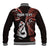 Personalised New Zealand Baseball Jacket Aotearoa Silver Fern With Manaia Maori Unique Red LT14 - Polynesian Pride