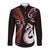 Personalised New Zealand Long Sleeve Button Shirt Aotearoa Silver Fern With Manaia Maori Unique Red LT14 Unisex Red - Polynesian Pride