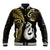 Personalised New Zealand Baseball Jacket Aotearoa Silver Fern With Manaia Maori Unique Gold LT14 Unisex Gold - Polynesian Pride