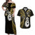 Personalised New Zealand Couples Off Shoulder Maxi Dress and Hawaiian Shirt Aotearoa Silver Fern With Manaia Maori Unique Gold LT14 Gold - Polynesian Pride