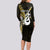 Personalised New Zealand Long Sleeve Bodycon Dress Aotearoa Silver Fern With Manaia Maori Unique Gold LT14 - Polynesian Pride