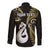 Personalised New Zealand Long Sleeve Button Shirt Aotearoa Silver Fern With Manaia Maori Unique Gold LT14 - Polynesian Pride