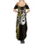 Personalised New Zealand Summer Maxi Dress Aotearoa Silver Fern With Manaia Maori Unique Gold LT14 - Polynesian Pride