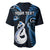 Personalised New Zealand Baseball Jersey Aotearoa Silver Fern With Manaia Maori Unique Blue LT14 - Polynesian Pride