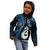 Personalised New Zealand Kid Hoodie Aotearoa Silver Fern With Manaia Maori Unique Blue LT14 - Polynesian Pride