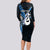 Personalised New Zealand Long Sleeve Bodycon Dress Aotearoa Silver Fern With Manaia Maori Unique Blue LT14 - Polynesian Pride