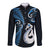 Personalised New Zealand Long Sleeve Button Shirt Aotearoa Silver Fern With Manaia Maori Unique Blue LT14 Unisex Blue - Polynesian Pride