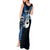 Personalised New Zealand Tank Maxi Dress Aotearoa Silver Fern With Manaia Maori Unique Blue LT14 - Polynesian Pride