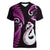 Personalised New Zealand Women V Neck T Shirt Aotearoa Silver Fern With Manaia Maori Unique Pink LT14 Female Pink - Polynesian Pride