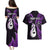 Personalised New Zealand Couples Puletasi Dress and Hawaiian Shirt Aotearoa Silver Fern With Manaia Maori Unique Purple LT14 - Polynesian Pride