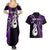 Personalised New Zealand Couples Summer Maxi Dress and Hawaiian Shirt Aotearoa Silver Fern With Manaia Maori Unique Purple LT14 - Polynesian Pride