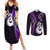 Personalised New Zealand Couples Summer Maxi Dress and Long Sleeve Button Shirts Aotearoa Silver Fern With Manaia Maori Unique Purple LT14 Purple - Polynesian Pride