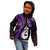 Personalised New Zealand Kid Hoodie Aotearoa Silver Fern With Manaia Maori Unique Purple LT14 - Polynesian Pride