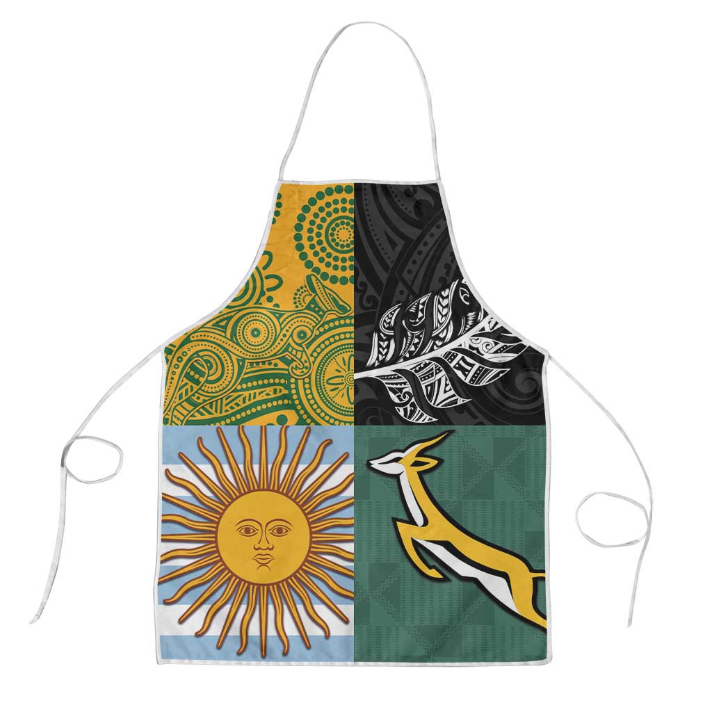 Rugby 2025 Championship Apron Combination of Southern Hemisphere Countries LT14 Black - Polynesian Pride