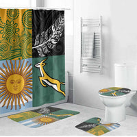 Rugby 2025 Championship Bathroom Set Combination of Southern Hemisphere Countries LT14 Bathroom Set (4 pcs) Black - Polynesian Pride
