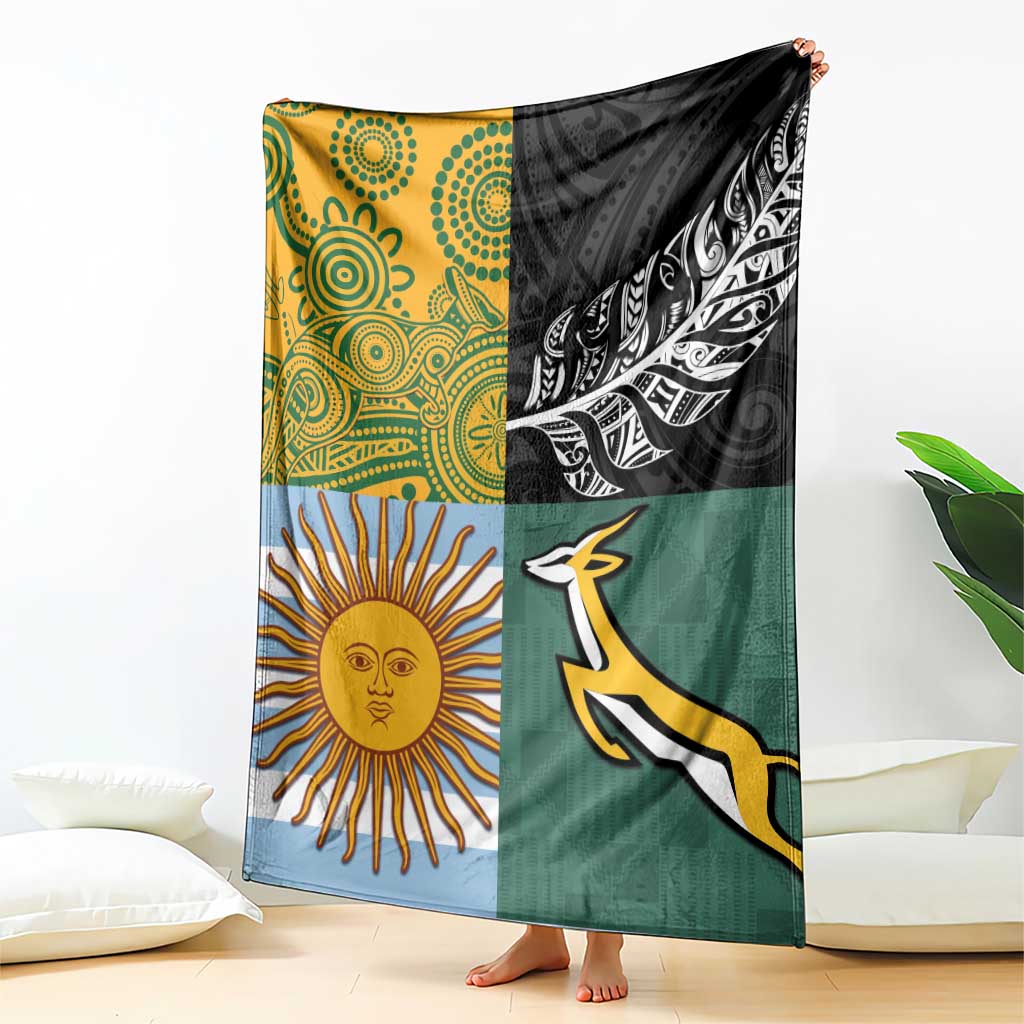 Rugby 2025 Championship Blanket Combination of Southern Hemisphere Countries LT14 - Polynesian Pride